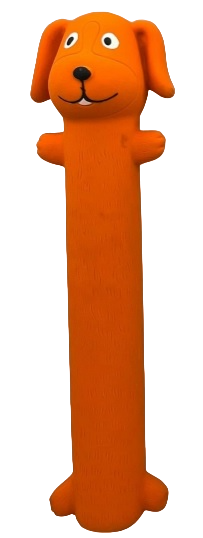 EE Toys Latex Squeaky Loofas Soft Chew Orange Dog Toy